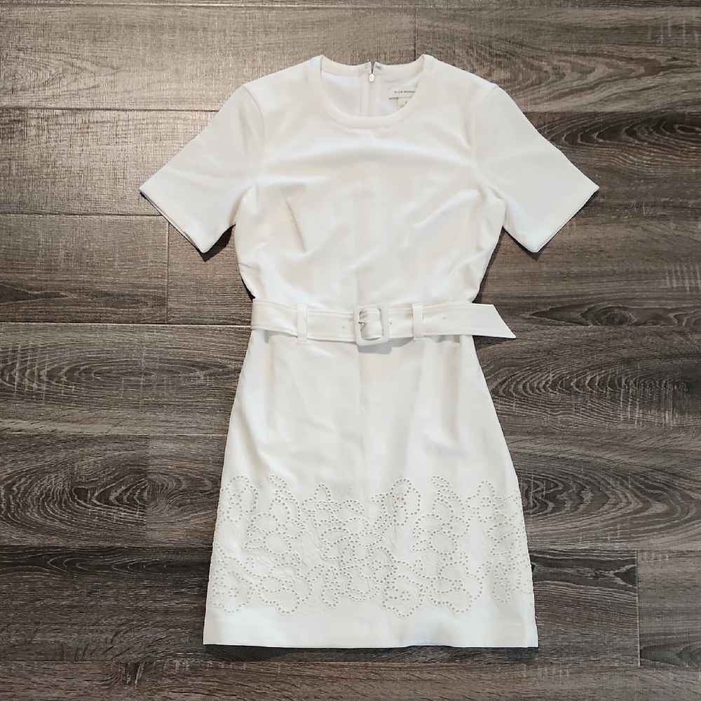 Club Monaco Embroidered Eyelet Sheath Dress